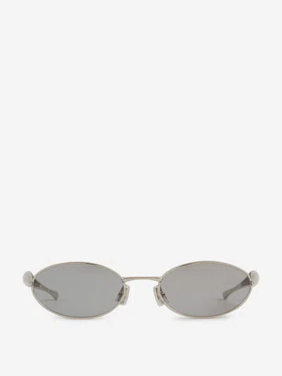 Bottega Veneta Oval Sunglasses In Gray