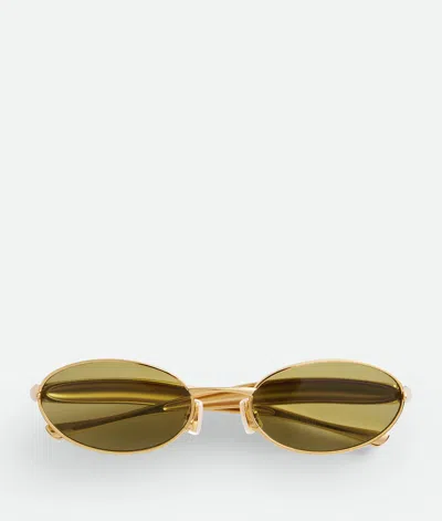 Bottega Veneta Sardine Oval Sunglasses In Yellow