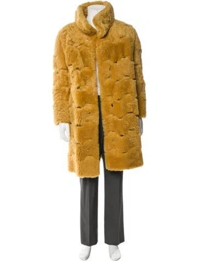 Pre-owned Bottega Veneta Overcoat In Yellow