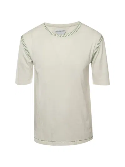 Pre-owned Bottega Veneta Overlock-stitch Short-sleeve T-shirt In White