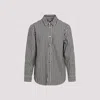 Bottega Veneta Regular Fit Engineer Stripe Cotton Drill Button-up Shirt In Navy