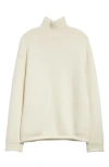 Bottega Veneta Oversize Mock Neck Cashmere Sweater In Chalk