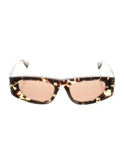 Pre-owned Bottega Veneta Oversize Tinted Sunglasses In Brown