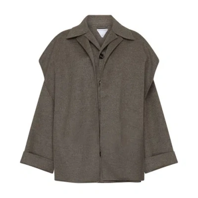 Bottega Veneta Coat In Peppercorn_melange