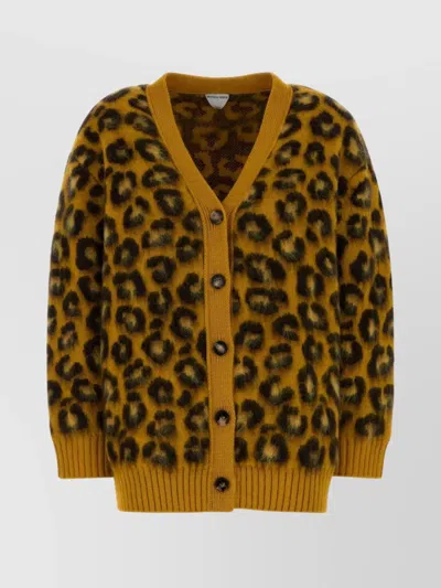 Bottega Veneta Oversized Cardigan Featuring Leopard Design In Multi