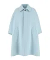 Bottega Veneta Light Blue Cashmere Coat In Blue