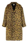Bottega Veneta Women Multicolor Single-breasted Coat With Notched Revers And All-over Leopard Print  In Animal Print