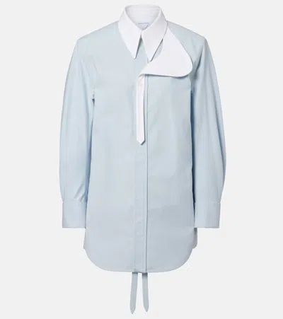 Bottega Veneta Chemise En Coton Oxford Avec Ceinture In Blue
