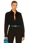Bottega Veneta Oversized Grain De Poudre Shirt In Black