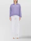 Bottega Veneta Oversized Knit Polo Drop Shoulders In Purple