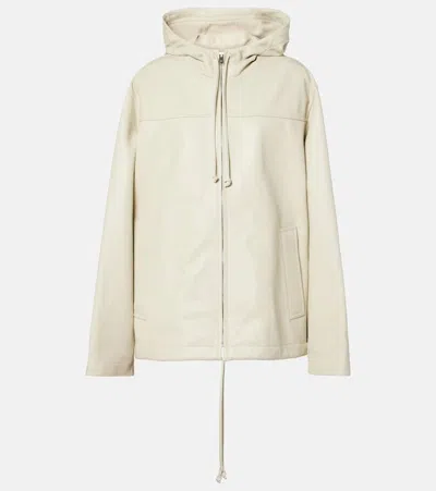 Bottega Veneta Oversized Leather Jacket In White