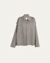 Bottega Veneta Oversized Light Double Wool Cashmere Jacket In Gray