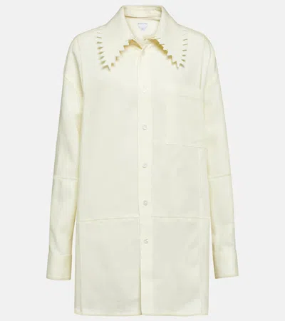 Bottega Veneta Oversized Linen Shirt In White