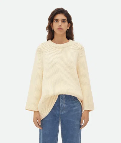 Bottega Veneta Oversized Wool Cashmere T-shirt In Beige