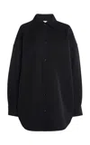 Bottega Veneta Oversized Wool-twill Shirt In Black
