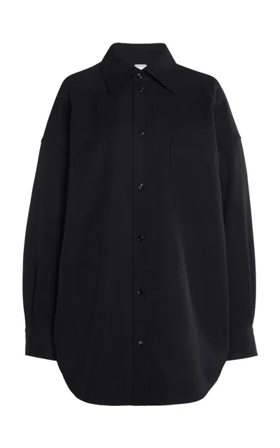 Bottega Veneta Oversized Wool-twill Shirt In Black