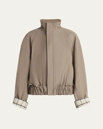Bottega Veneta Oversized Zip Fluid Cotton Twill Blouson In Nocenatur