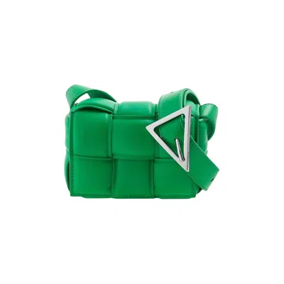 Pre-owned Bottega Veneta Padded Candy Cassette Shoulder Bag 'parakeet/silver' In Green