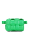 Bottega Veneta Padded Cassette Belt Bag In Parakeet & Silver