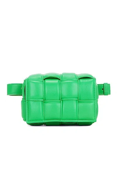 Bottega Veneta Padded Cassette Belt Bag In Parakeet & Silver