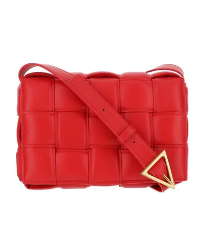 Bottega Veneta Padded Cassette Crossbody Bag In Red
