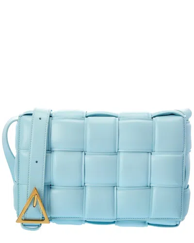 Bottega Veneta Padded Cassette Leather Shoulder Bag In Blue