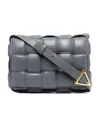 Bottega Veneta Padded Cassette Leather Shoulder Bag In Gray