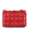 Bottega Veneta Padded Cassette Leather Shoulder Bag In Red