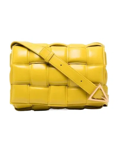 Bottega Veneta Padded Cassette Leather Shoulder Bag In Yellow