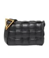 Bottega Veneta Small Padded Cassette Intrecciato Leather Crossbody Bag In Black