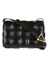 Bottega Veneta Small Padded Cassette Intrecciato Leather Crossbody Bag In Black Gold