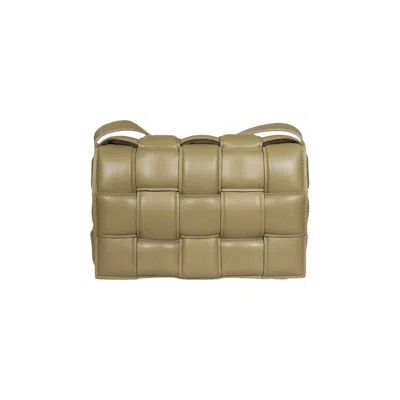 Pre-owned Bottega Veneta Padded Cassette 'taupe/gold' In Brown