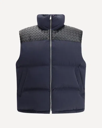 Bottega Veneta Men Midnight Blue Cotton Blend Down Jacket In Black