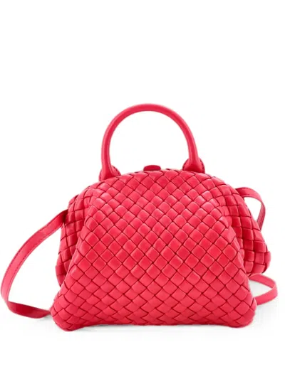 Pre-owned Bottega Veneta Padded Handle Tote Intrecciato Nappa Mini Satchel In Pink