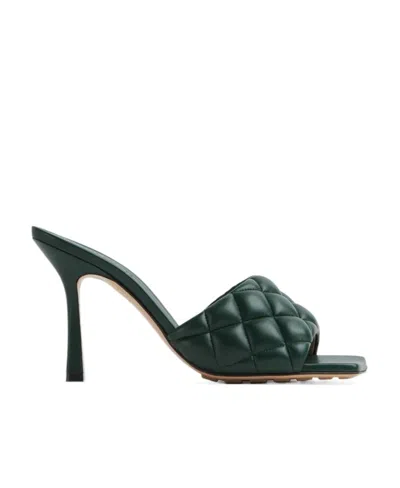 Bottega Veneta Padded High-heeled Sandals In Green