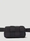 Bottega Veneta Men Padded Intreccio Cassette Belt Bag In Black