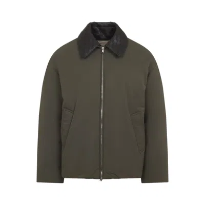 Bottega Veneta Insulated Jacket With Quilted Collar And Pockets In Green