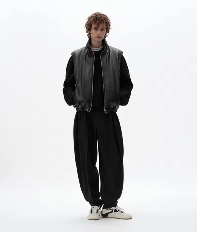 Bottega Veneta Padded Leather Gilet In Double Black