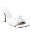 Bottega Veneta Square Toe 90 Sandals In Soft Quilted Nappa Leather In White