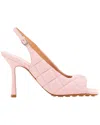 Bottega Veneta Padded Lambskin Slingback Sandals In Pink