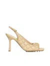 Bottega Veneta Padded Leather Slingback Sandals In Beige