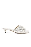 Bottega Veneta Padded Leather Sandals In Silver