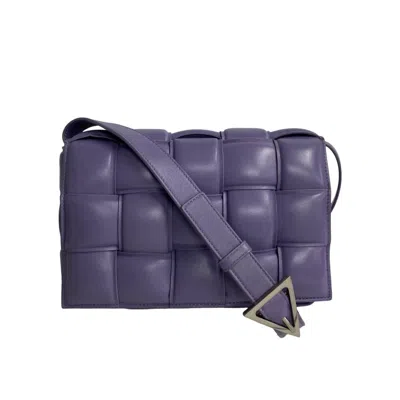 Bottega Veneta Padded Purple Leather Shoulder Bag () In Blue