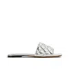 Bottega Veneta 10mm Padded Quilted Leather Flats In Silver
