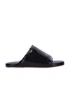 Bottega Veneta Logo Flat Bottom Flip-flop In Black