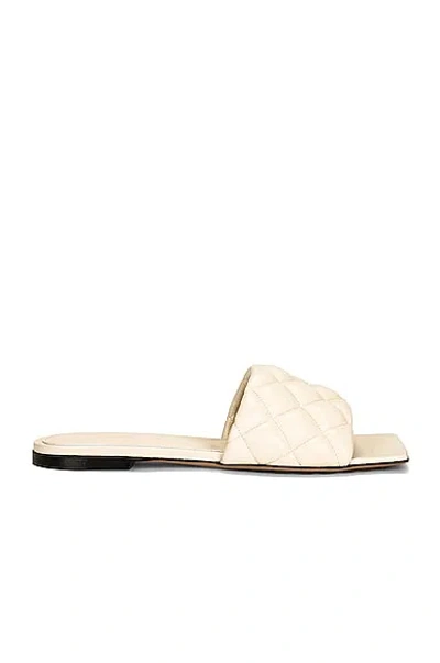 Bottega Veneta Padded Stretch Flat Sandals In Sea Salt