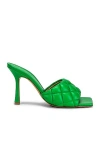 Bottega Veneta Green Padded Heeled Sandals In Parakeet