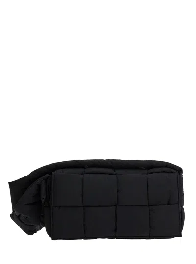 Bottega Veneta 'padded Tech Cassette' Black Cross Body Bag In Techno Fabric Man In Multicolor