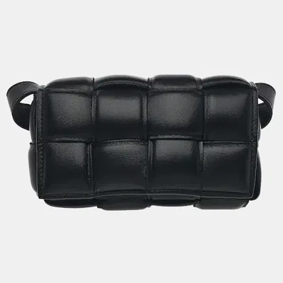 Pre-owned Bottega Veneta Padded Tech Cassette Mini Black Nylon Belt Bag