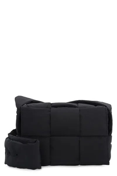 Bottega Veneta Padded Tech Cassette Piccola Crossbody Bag In Black